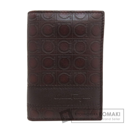 Salvatore Ferragamo Gancini pattern pass case Card Case Leather Ladies [Used]