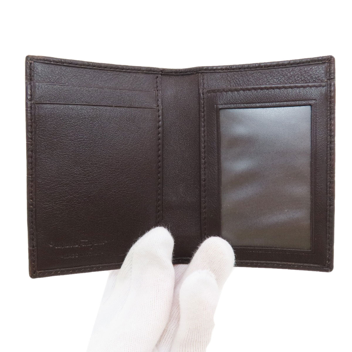 Salvatore Ferragamo Gancini pattern pass case Card Case Leather Ladies [Used]