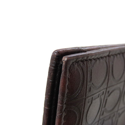 Salvatore Ferragamo Gancini pattern pass case Card Case Leather Ladies [Used]