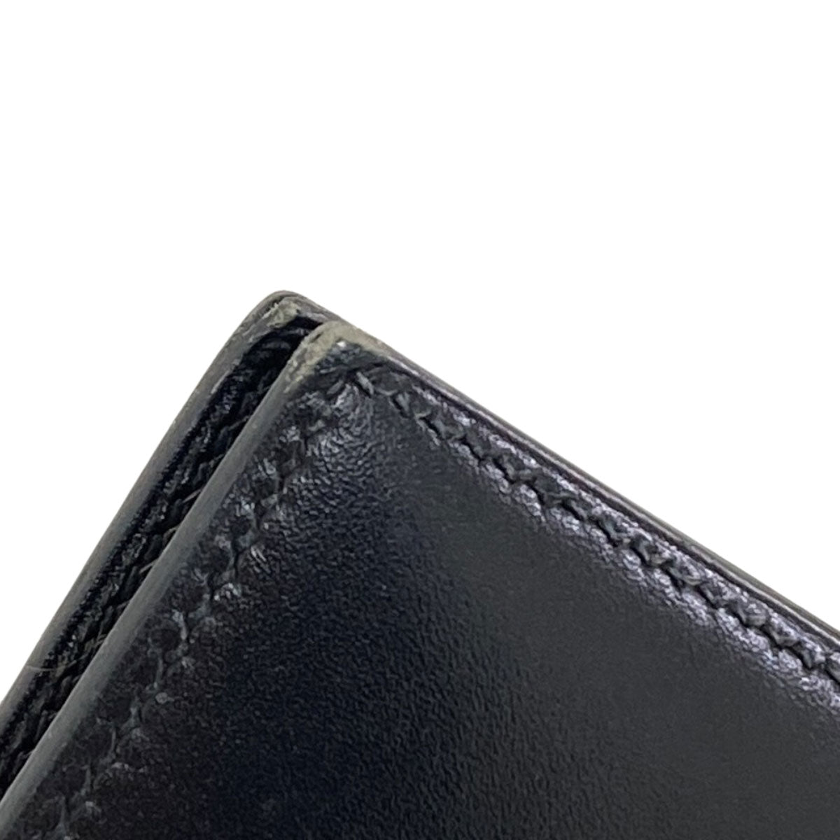 HERMES Bearn Compact SilverHardware Bifold Wallet with Coin Pocket Box calf Ladies [Used]