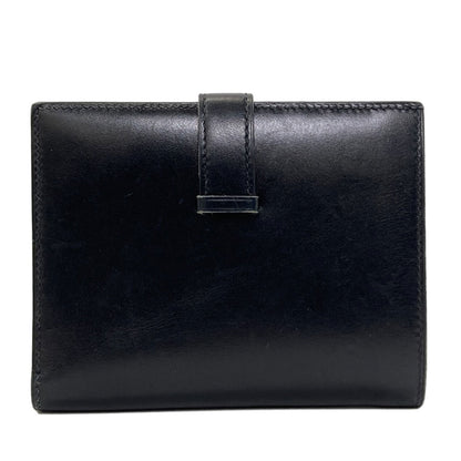 HERMES Bearn Compact SilverHardware Bifold Wallet with Coin Pocket Box calf Ladies [Used]