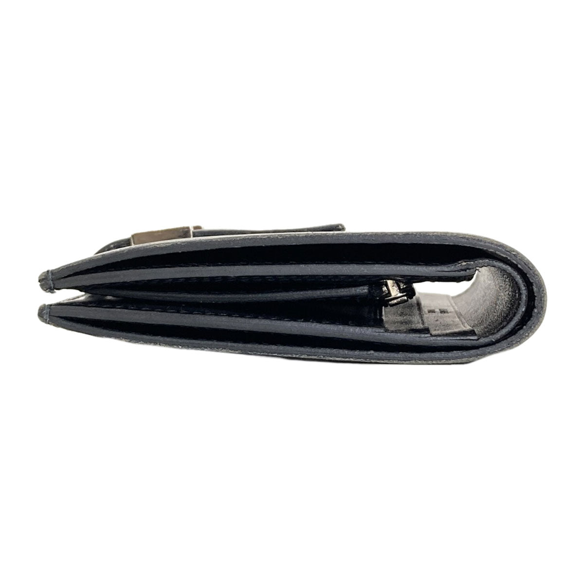HERMES Bearn Compact SilverHardware Bifold Wallet with Coin Pocket Box calf Ladies [Used]