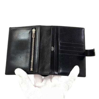HERMES Bearn Compact SilverHardware Bifold Wallet with Coin Pocket Box calf Ladies [Used]