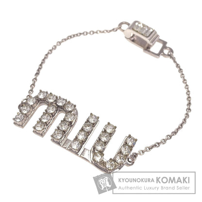 MIUMIU Rhinestone Bracelet Metal Ladies [Used]