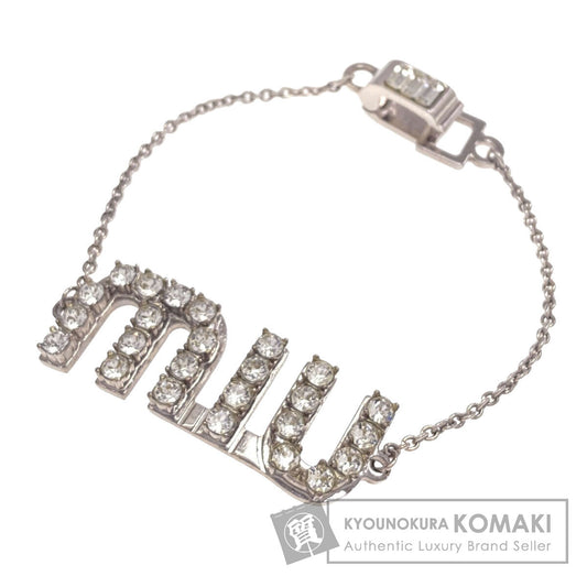 MIUMIU Rhinestone Bracelet Metal Ladies [Used]