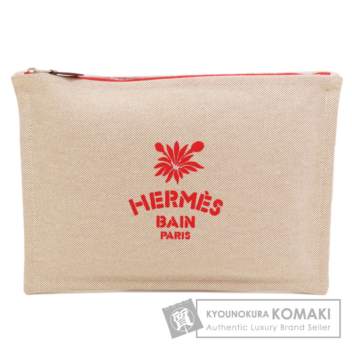 HERMES Yotting pouch Accessory pouch Tower ash Ladies [Used]
