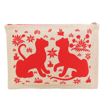HERMES Yotting pouch Accessory pouch Tower ash Ladies [Used]