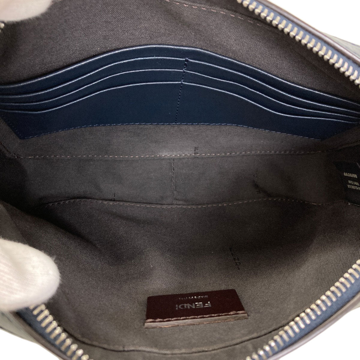 FENDI Diagonal Camera Case Shoulder Bag Calf Ladies [Used]