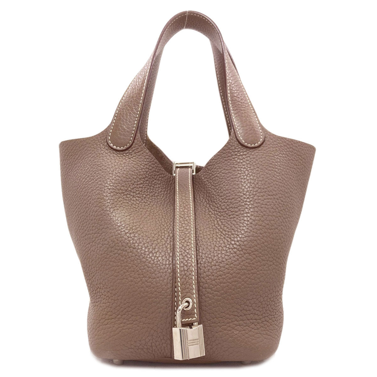 HERMES Picotin Lock PM Etoupe SilverHardware Handbag Taurillon Clemence Ladies [Used]