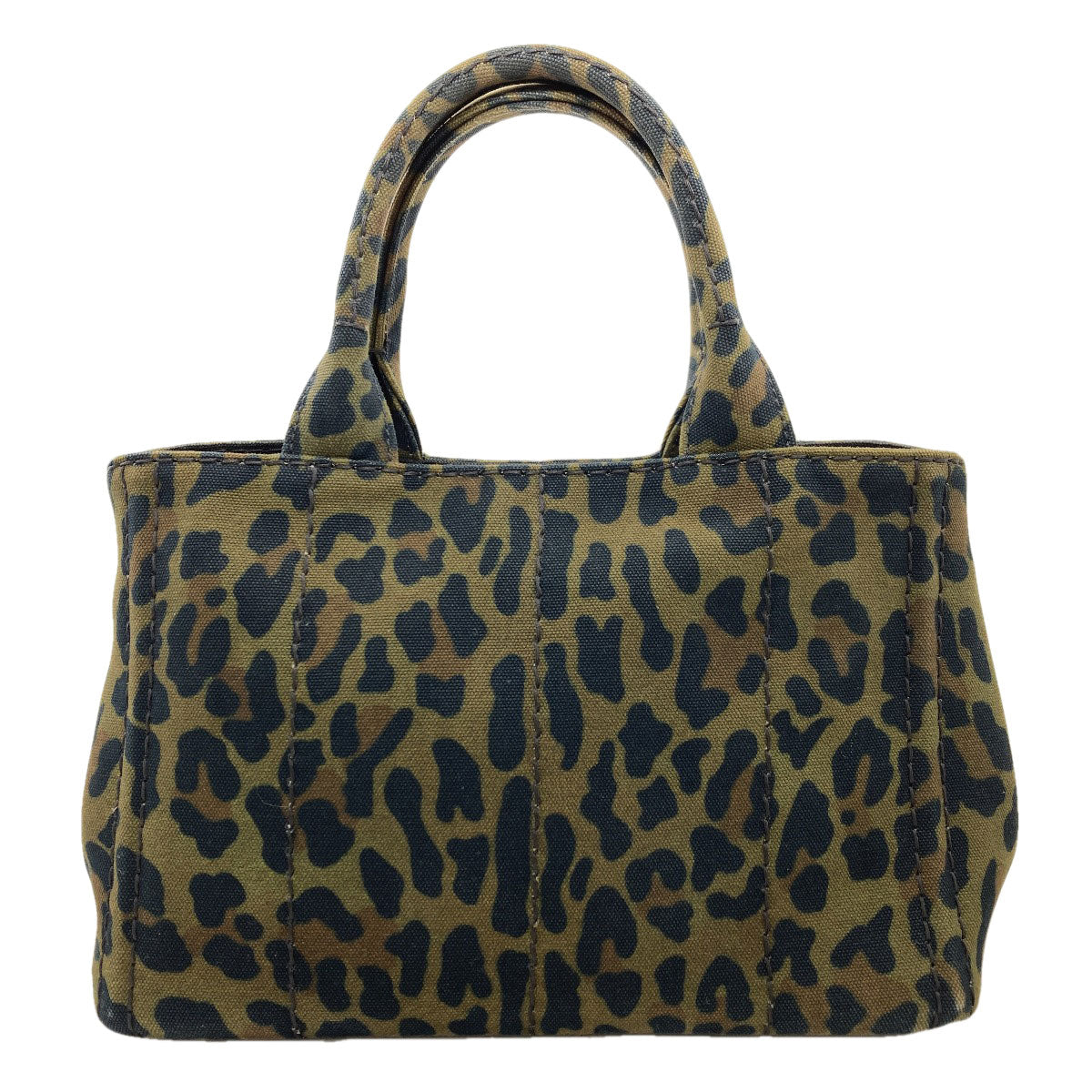 PRADA Canapa Mini Leopard Pattern 2WAY Handbag Canvas Ladies [Used]