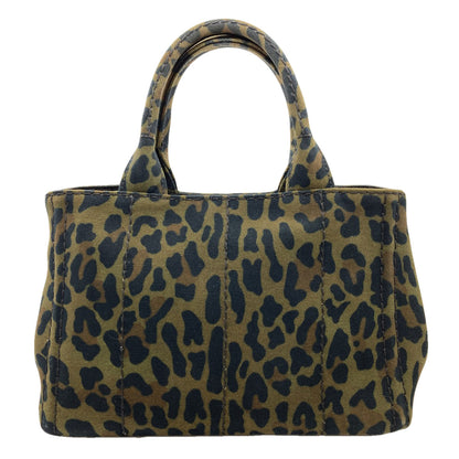 PRADA Canapa Mini Leopard Pattern 2WAY Handbag Canvas Ladies [Used]