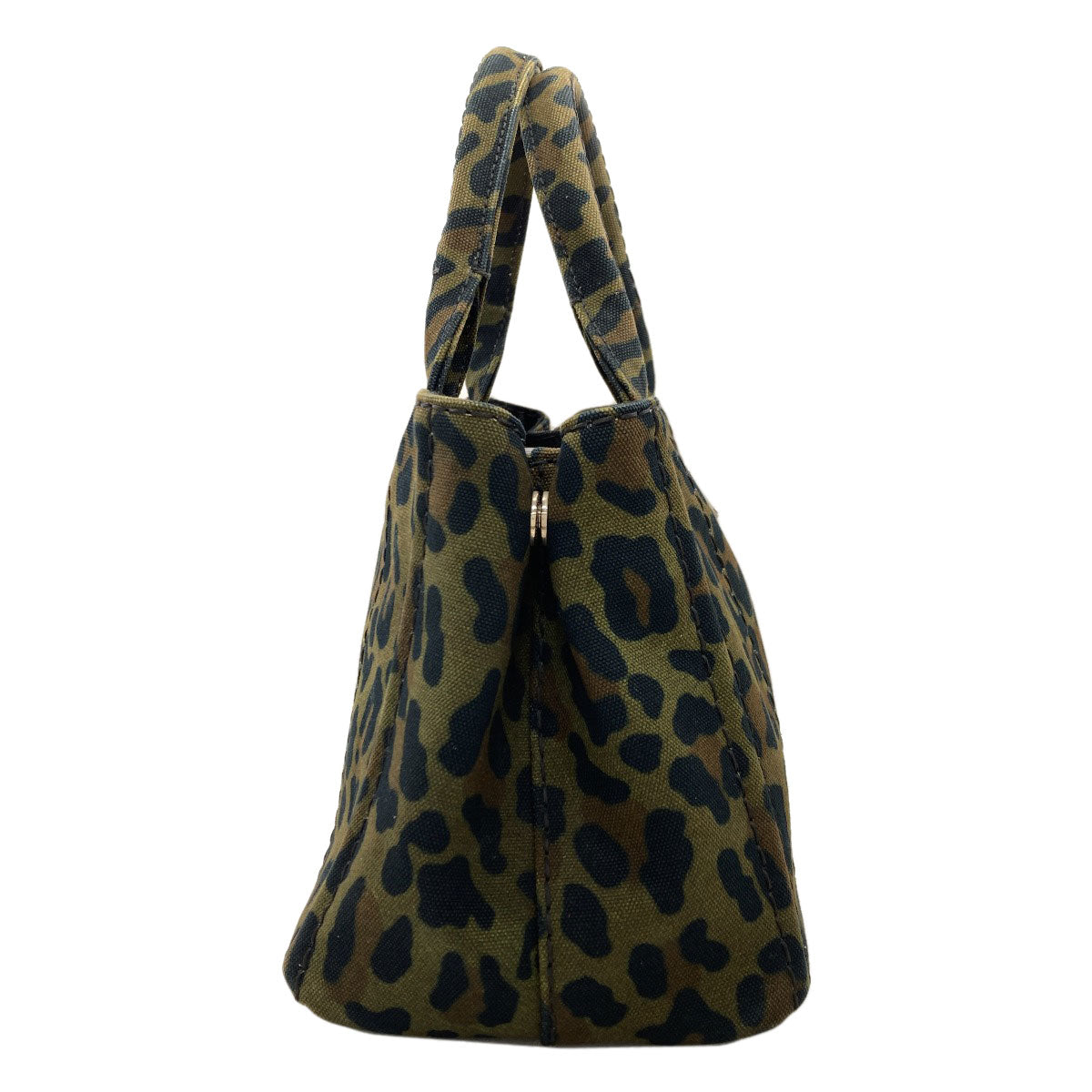 PRADA Canapa Mini Leopard Pattern 2WAY Handbag Canvas Ladies [Used]