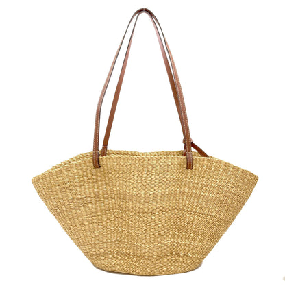 LOEWE Shell Basket Bag Tote Bag Straw LeatherLadies [Used]