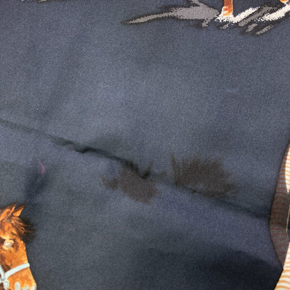 HERMES Carre90 LES MUSTANNGS Wild Horse Scarf Silk Ladies [Used]