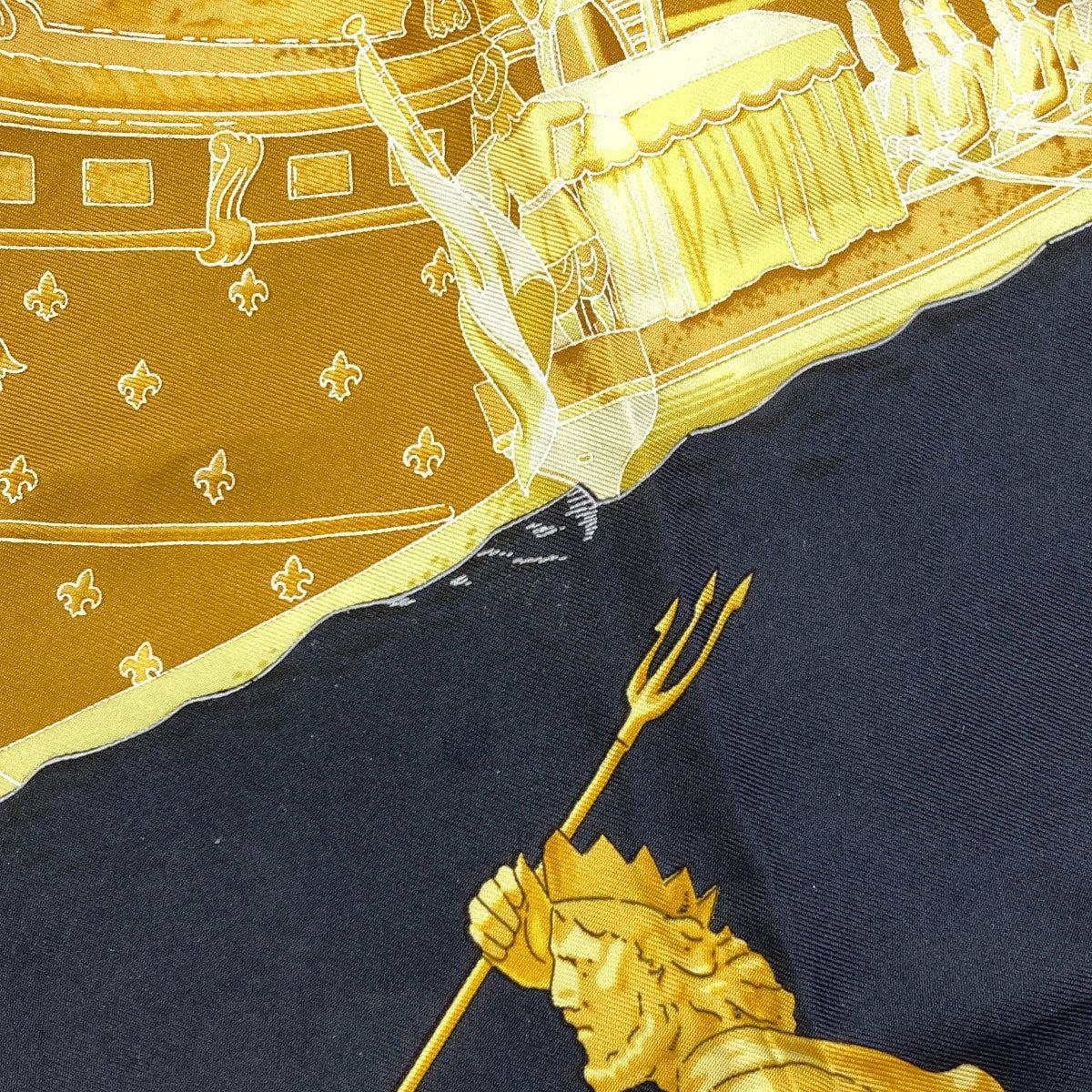 HERMES Carre90: Sea and Cavalry Scarf Silk Ladies [Used]