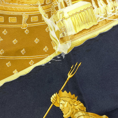 HERMES Carre90: Sea and Cavalry Scarf Silk Ladies [Used]