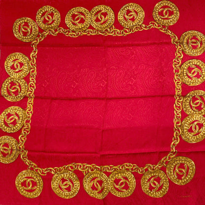 CHANEL COCO Mark Scarf Silk Ladies [Used]