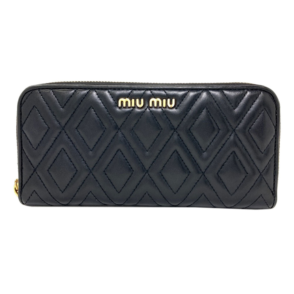 MIUMIU quilting Long wallet (with coin pocket) Leather Ladies [Used]