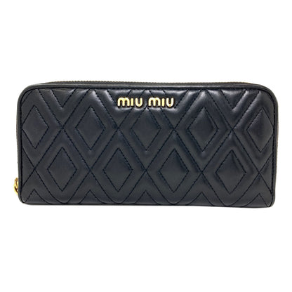 MIUMIU quilting Long wallet (with coin pocket) Leather Ladies [Used]