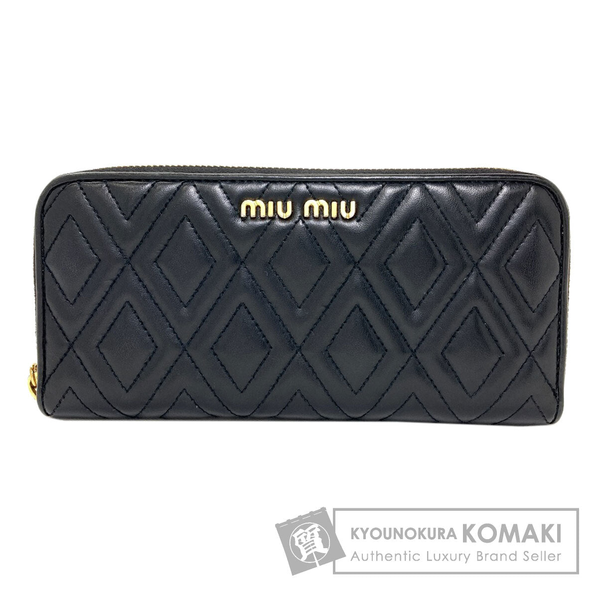 MIUMIU quilting Long wallet (with coin pocket) Leather Ladies [Used]