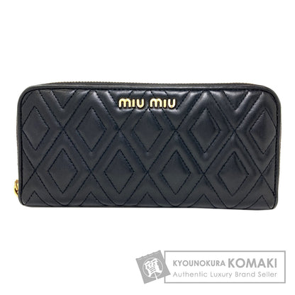 MIUMIU quilting Long wallet (with coin pocket) Leather Ladies [Used]