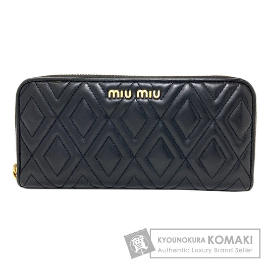MIUMIU quilting Long wallet (with coin pocket) Leather Ladies [Used]