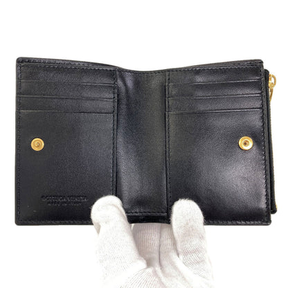 BOTTEGA VENETA Cassette Small Bifold Wallet with Coin Pocket Leather Ladies [Used]