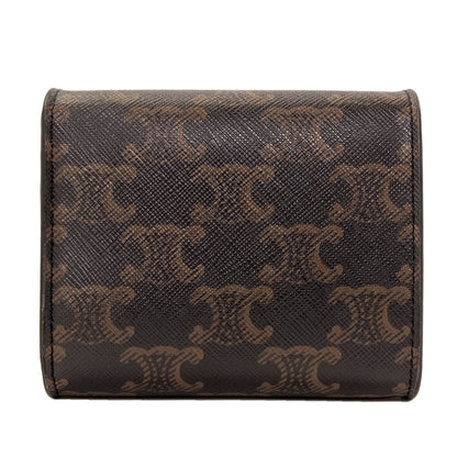 CELINE Small flap wallet Triomphe Tri-fold wallet (with Coin Pocket) PVC Ladies [Used]