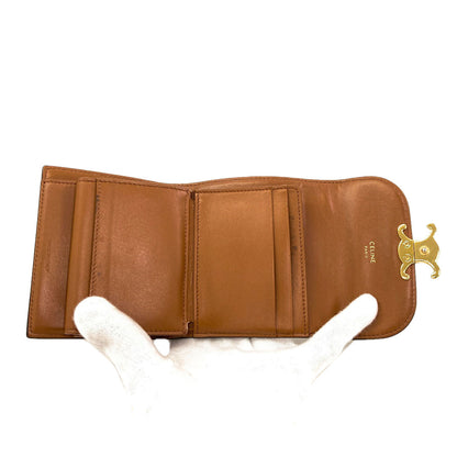 CELINE Small flap wallet Triomphe Tri-fold wallet (with Coin Pocket) PVC Ladies [Used]
