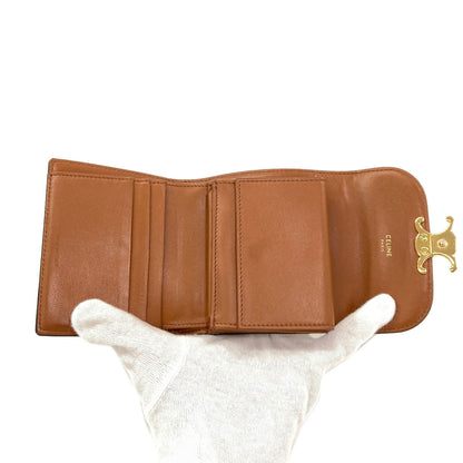 CELINE Small flap wallet Triomphe Tri-fold wallet (with Coin Pocket) PVC Ladies [Used]