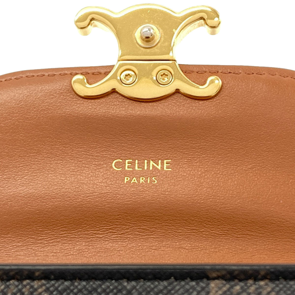 CELINE Small flap wallet Triomphe Tri-fold wallet (with Coin Pocket) PVC Ladies [Used]