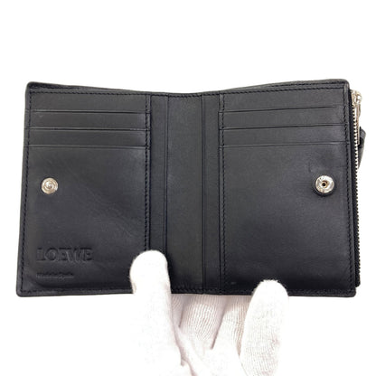 LOEWE anagram Bifold Wallet with Coin Pocket Leather Ladies [Used]