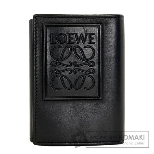 LOEWE Anagram Patch Tri-fold wallet (with Coin Pocket) Calf Ladies [Used]