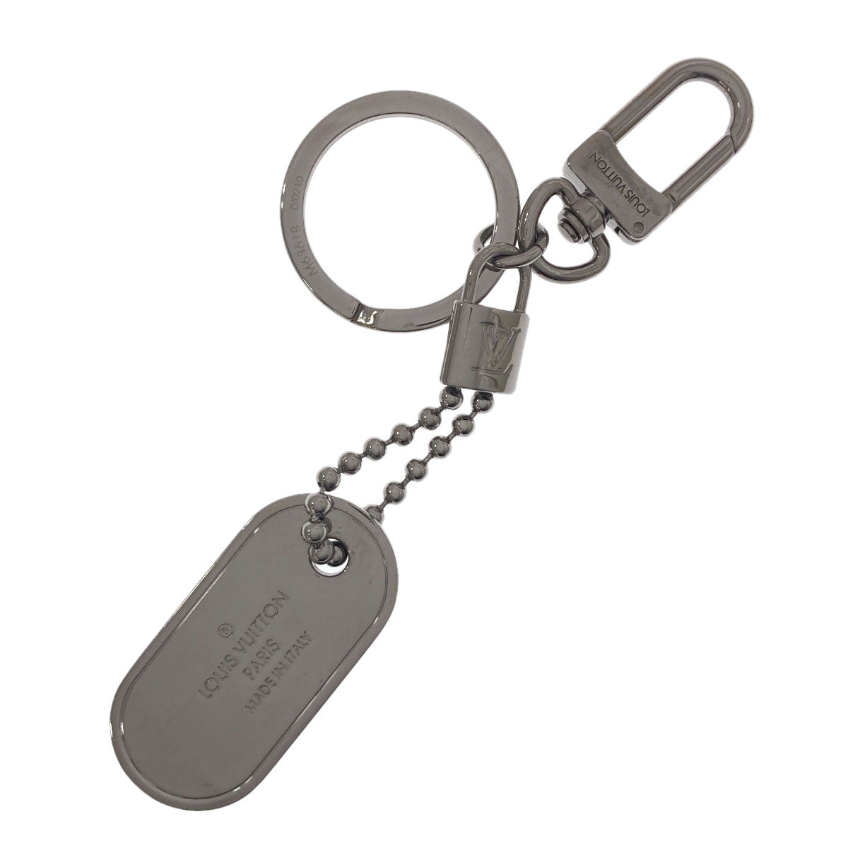 LOUIS VUITTON M63618 Porte Clé Tab Monogram ID key ring Monogram Eclipse mens [Used]