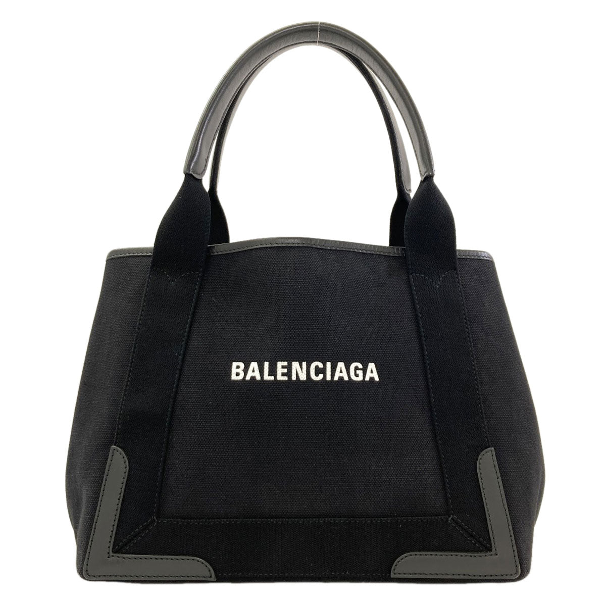 BALENCIAGA 339933 NAVY CABAS Handbag Canvas LeatherLadies [Used]