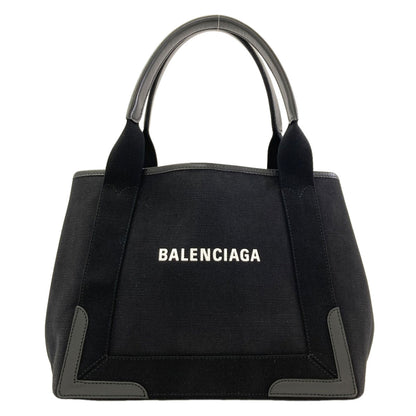 BALENCIAGA 339933 NAVY CABAS Handbag Canvas LeatherLadies [Used]