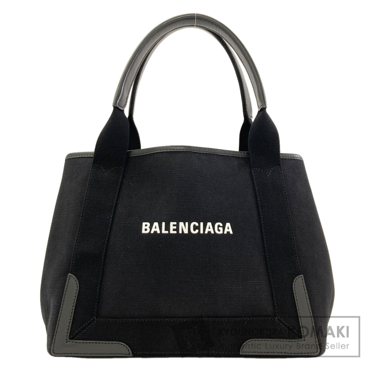 BALENCIAGA 339933 NAVY CABAS Handbag Canvas LeatherLadies [Used]