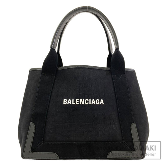 BALENCIAGA 339933 NAVY CABAS Handbag Canvas LeatherLadies [Used]