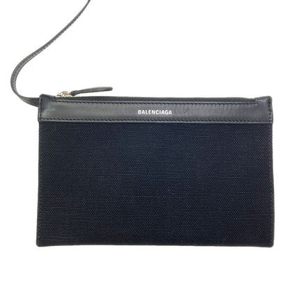 BALENCIAGA 339933 NAVY CABAS Handbag Canvas LeatherLadies [Used]