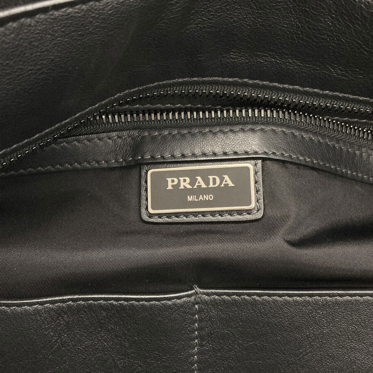 PRADA logo Tote Bag Calf Ladies [Used]