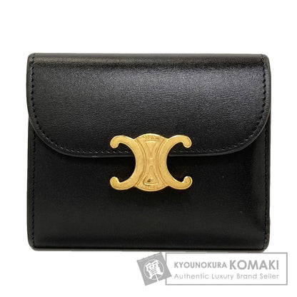 CELINE Small flap wallet Triomphe Tri-fold wallet (with Coin Pocket) Calf Ladies [Used]