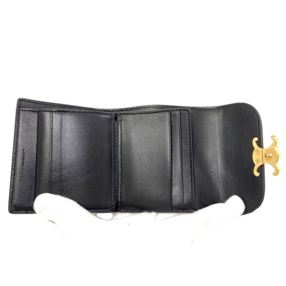 CELINE Small flap wallet Triomphe Tri-fold wallet (with Coin Pocket) Calf Ladies [Used]
