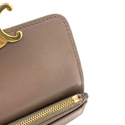CELINE Triomphe compact wallet with coin compartment Tri-fold wallet (with Coin Pocket) Calf Ladies [Used]