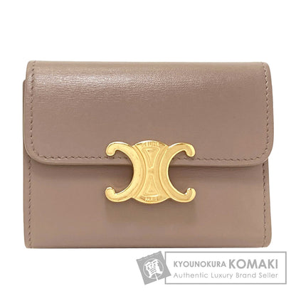 CELINE Triomphe compact wallet with coin compartment Tri-fold wallet (with Coin Pocket) Calf Ladies [Used]