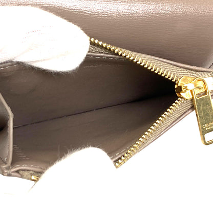 CELINE Triomphe compact wallet with coin compartment Tri-fold wallet (with Coin Pocket) Calf Ladies [Used]