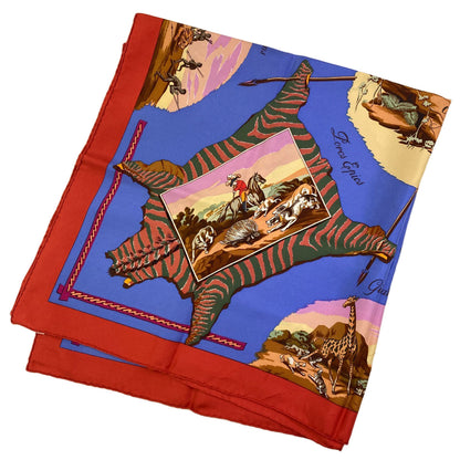 HERMES Carre90 African Hunt Scarf Silk Ladies [Used]