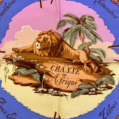 HERMES Carre90 African Hunt Scarf Silk Ladies [Used]