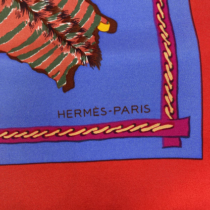 HERMES Carre90 African Hunt Scarf Silk Ladies [Used]
