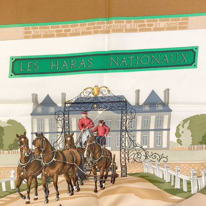 HERMES Carre90 LES HARAS NATIONAUX National Stud Farm Scarf Silk Ladies [Used]