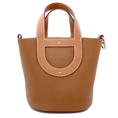 HERMES In the Loop 18 Gold SilverHardware Handbag Taurillon Clemence Ladies [Used]